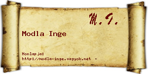 Modla Inge névjegykártya